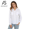 2018 Spring Elegant Ladies Blouses Plus Size 3XL 4XL 5XL Women Loose Shirt Solid Tunics Long Sleeve Pocket Casual Top Large Size