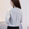 2018 Spring Chiffon Blouse Women Long Sleeve Elegant Ladies Office Shirts V-Neck Work Wear Casual Slim Tops White Blouse Shirts