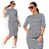 5XL 6XL Large Size 2018 Autumn Summer Dress Big Size Black White Striped Dress Straight Dresses Plus Size Women Clothing Vestido