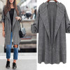 5XL 4XL 3XL Plus Size Women Trench 2017 Spring Gray Solid Long-sleeve Fashion Long Coat Slim Outerwear Women Windbreaker Coats