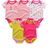 5PCS/LOT Unisex Top Quality Baby Rompers Short Sleeve Cottom O-Neck 0-12M Novel Newborn Boys&Girls Roupas de bebe Baby Clothes