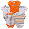 5PCS/LOT Unisex Top Quality Baby Rompers Short Sleeve Cottom O-Neck 0-12M Novel Newborn Boys&Girls Roupas de bebe Baby Clothes