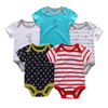 5PCS/LOT Unisex Top Quality Baby Rompers Short Sleeve Cottom O-Neck 0-12M Novel Newborn Boys&Girls Roupas de bebe Baby Clothes