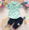 Children clothing baby boy summer clothes sets boutique kid clothing boys casual Short Sleeve T-shirt+Shorts 2pcs Outfit Suit