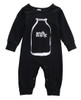 Children Baby Romper Clothes Newborn Infant Baby Boy Girl Black Cotton Milk Romper Jumpsuit Baby Sleepsuit Outfits