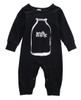 Children Baby Romper Clothes Newborn Infant Baby Boy Girl Black Cotton Milk Romper Jumpsuit Baby Sleepsuit Outfits