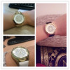BGG watch hollow out flower dial ladies Casual Watch fashion Rhinestone Women Dress Watch Leather Quartz Wristwatch clock hours