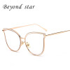 Beyond Star High Quality Clear Lens Glasses Women Brand Designed Fashion Metal Frames Eyeglasses Gold Aviator Glasses Lunettes