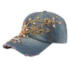 Best Deal High Quality 2017 New Fashion Women Crystal Flower Baseball Cap Summer Style Lady Jeans Hat Female Ladies Gorras