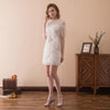 BeryLove Sexy Short White Cocktail Dresses 2018 Mini Beaded Tassel Sheath Cocktail Party Dresses Sheer Women Prom Party Gowns
