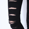 BerylBella Women Jeans 2017 Summer Style White Hole Ripped High Waist Stretch Pencil Pants Capris Female Skinny Casual Jeans