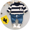 Baby Boy Set 0-3y 2017 Autumn New Fashion kids clothes Cotton O-Neck Full Sleeve Strip Dog boys Clothing sets A262