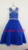 Girls Pageant Dresses 2016 Ball Gown Halter Royal Blue Crystals Rhinestones Cute Little Flower Girl Dresses For Wedding