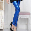 Girls Metallic Colorful Shiny Sparkle Spandex Faux Leather Summer Leggings