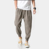 Chinese wind men's cotton and linen casual pants loose retro halton pants large size thin section of pure color radish pants