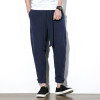 China Style Male Harem Pant Big Size Loose Thin Cotton Linen Leisure Trousers Solid Color Mens Casual Pant M-5XL