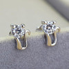 Free Shipping Fashion Wholesale Jewelry 925 Sterling Silver Earring Lovely Cat CZ Stud Earrings Women Accessories