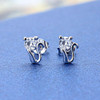 Free Shipping Fashion Wholesale Jewelry 925 Sterling Silver Earring Lovely Cat CZ Stud Earrings Women Accessories
