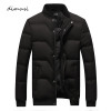 DIMUSI Winter Jacket Men Warm Causal Parkas Cotton Banded Collar Winter Jacket Male Padded Overcoat Outerwear Clothing 4XL,YA709