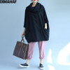 DIMANAF Women Plus Size Autumn Sweaters Knitting Cotton Solid Tops&amp;Tees Casual Fashion Loose Batwing Female Oversize Pullover