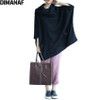 DIMANAF Women Plus Size Autumn Sweaters Knitting Cotton Solid Tops&amp;Tees Casual Fashion Loose Batwing Female Oversize Pullover