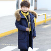 DIL'UFEN 2017 winter duck down jacket thicken Children jackets boy long thicken overcoat outerwear big fur collar hooded parkas
