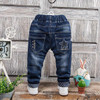 DIIMUU Kids Baby Clothes Toddler Casual Pants Infant Printed Cartoon Fashion Jeans Trousers Fit 2-5 Years