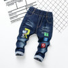 DIIMUU Kids Baby Clothes Toddler Casual Pants Infant Printed Cartoon Fashion Jeans Trousers Fit 2-5 Years