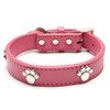 Designer Genuine Real Leather Paw Studded pet Dog Collars 2015 Popular for Pet Puppy Dog Small Medium Large Collar Free shipping