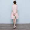 Designer Cocktail Dresses Half Sleeves Knee Length Pink Appliques Lace A-line Prom Gowns Sheer Party Fiesta Dress Spring