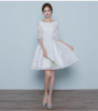 Designer Cocktail Dresses Half Sleeves Knee Length Pink Appliques Lace A-line Prom Gowns Sheer Party Fiesta Dress Spring