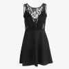 DeRuiLaDy Women Sleeveless Lace Stitching summer Dress Sexy Backless Black Pleated Dresses party Mini Casual Dress vestidos