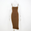 NewAsia Garden Strapyy Double Layered Cotton Bodycon Midi Dress Summer Dress Basic Club Sexy Party Long Slip Dresses Vestidos
