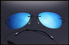 NewArrival Free Shipping Luxury Ultra-light Flexible Pure Titanium Rimless Mirror Polarized Sunglasses Eyeglasses Eyewear Unisex