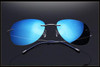 NewArrival Free Shipping Luxury Ultra-light Flexible Pure Titanium Rimless Mirror Polarized Sunglasses Eyeglasses Eyewear Unisex