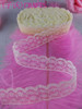 New! Rubber red 10 yards beautiful lace ribbon, 22mm wide, diy jewelry, clothing, wedding decorations