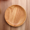 NEW!!!Beech Wood Entire Dessert Plate Round The Afternoon Tea Dishes Solid Wood Tableware Food Fruits Dish Wooden Service Plate