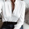 New ZANZEA Women Lapel Neck Long Sleeve Buttons Down Sexy Solid Office Work Blouse Casual Party Business Elegant Shirt Plus Size