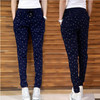 2016 5XL 4XL 3XL Autumn Summer Plus size Women Clothing Fashion Casual Loose Print Tie Elastic Waist Full Length Pencil Pants