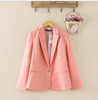 2016  Women Suit Blazer Foldable Brand Jacket Made Of Cotton & Spandex With Lining Vogue Candy Colors Blazers Free ShippingA7995