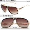 18K Gold Plated Square Men Sunglasses Women Couple Flat Top Luxury Brand Design Ladies Sunglasses Shades Brad Pitt Sun Glasses