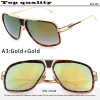 18K Gold Plated Square Men Sunglasses Women Couple Flat Top Luxury Brand Design Ladies Sunglasses Shades Brad Pitt Sun Glasses