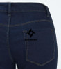 1883 Youaxon Women`s Single Knee Ripped Dark Blue High Waisted Skinny Denim Jean Pants For Women Jeans