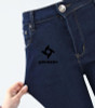 1883 Youaxon Women`s Single Knee Ripped Dark Blue High Waisted Skinny Denim Jean Pants For Women Jeans