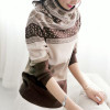 2017 autumn women's sweaters and pullovers vintage printed cashmere sweater warm turtleneck pullover christmas oversized pull