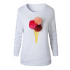 2017 Autumn Women Warm Hoodies Lovely Ice Cream Pom Pom Fur Balls Female Winter Sweatshirt Winter Outerwear Pullover Tracksuits