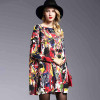 2017 Autumn Women Sweaters Street Hip-Hop Color Print Long Batwing Sleeve Knitted Wool Pullovers Loose Sweater Plus Size