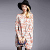 2017 Autumn Women Sweaters Street Hip-Hop Color Print Long Batwing Sleeve Knitted Wool Pullovers Loose Sweater Plus Size