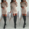 2017 Autumn Women Dresses Off Shoulder Office Sexy Party Bodycon Casual Korean Slim Long Sleeve Winter Dress Vestidos Robe