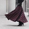2017 Autumn Winter Women Skirt 50s Vintage and Retro Wool Maxi Elastic Waist Plaid Classical Thick Warm Saias Longa